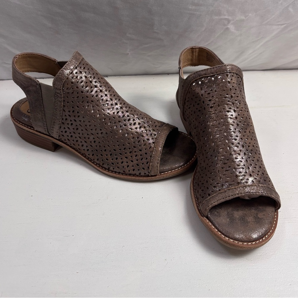Söfft Nalda Metallic Suede Sandals Women’s 6M – Distressed Leather Comfort Chic